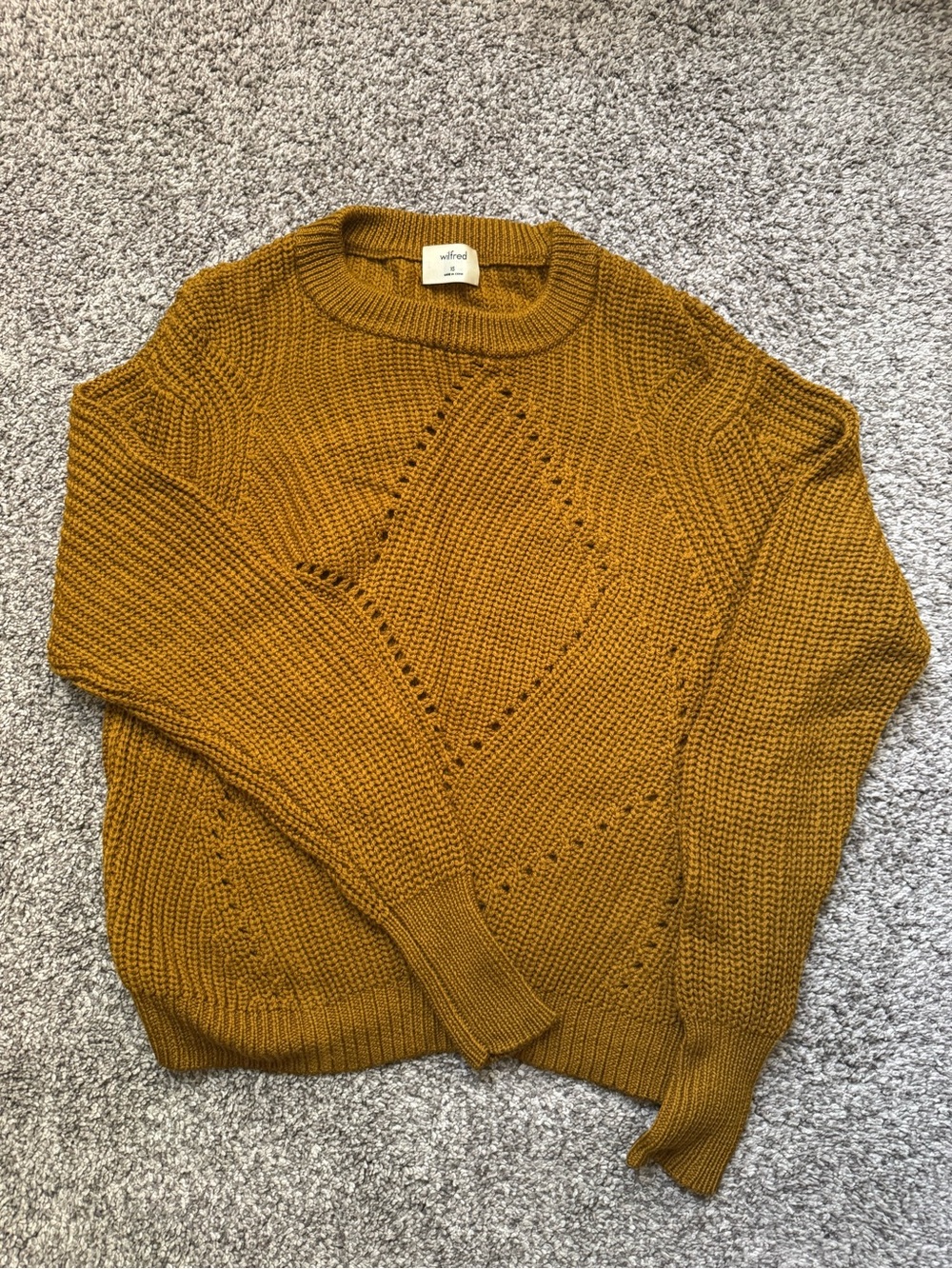Aritzia Wilfred 100% Merino Wool Knit Sweater XS